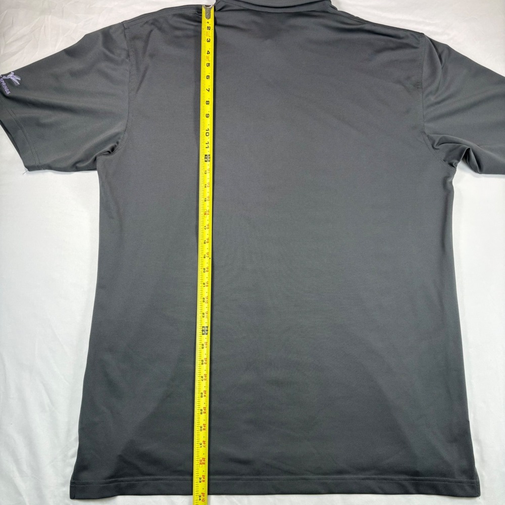 Dunning Golf Polo Mens XXL Desert Springs Gray Striped Performance Short Sleeve - Picture 7 of 8